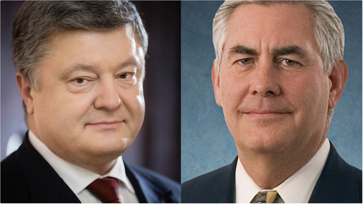 Порошенко обсудил с госсекретарем Тиллерсоном эскалацию ситуации на Донбассе