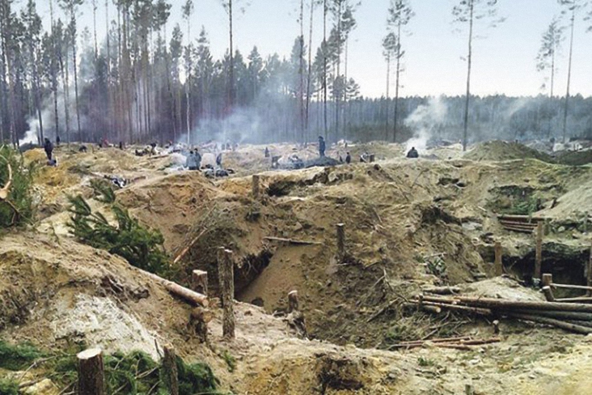 В Ровенской области пограничники обнаружили 4 места незаконной добычи янтаря - фото 1