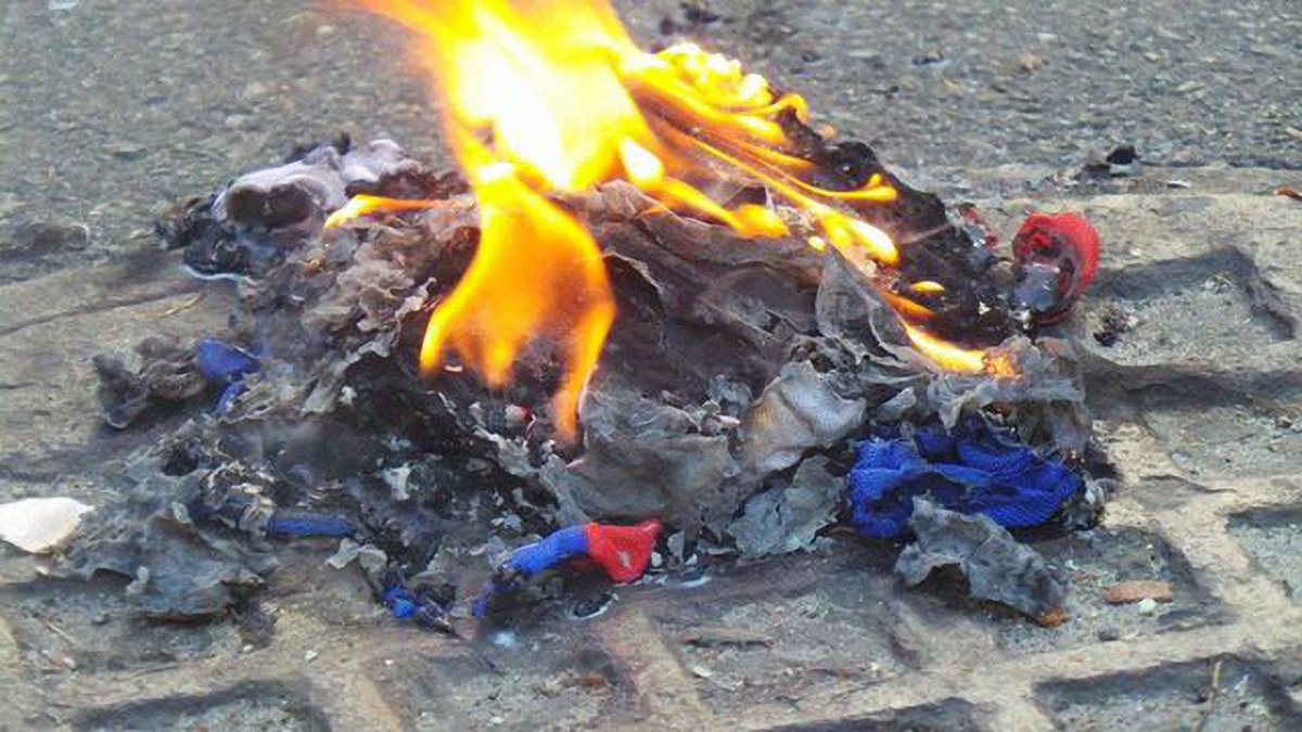 Боевики ищут "диверсантов", которые сожгли флаг "ЛНР" - фото 1