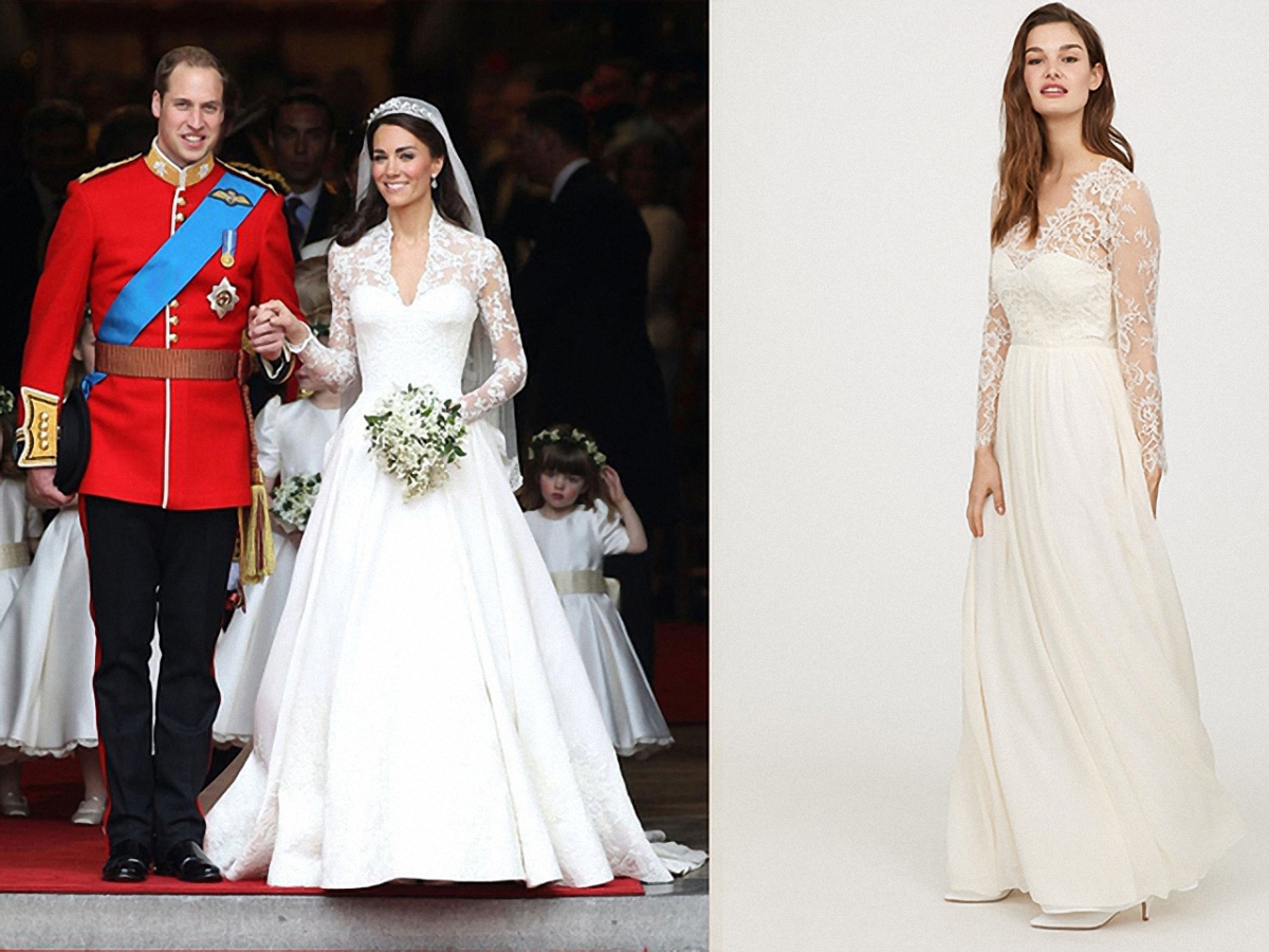 H&M продает практически точную копию свадебного платья Кейт Миддлтон - фото 1