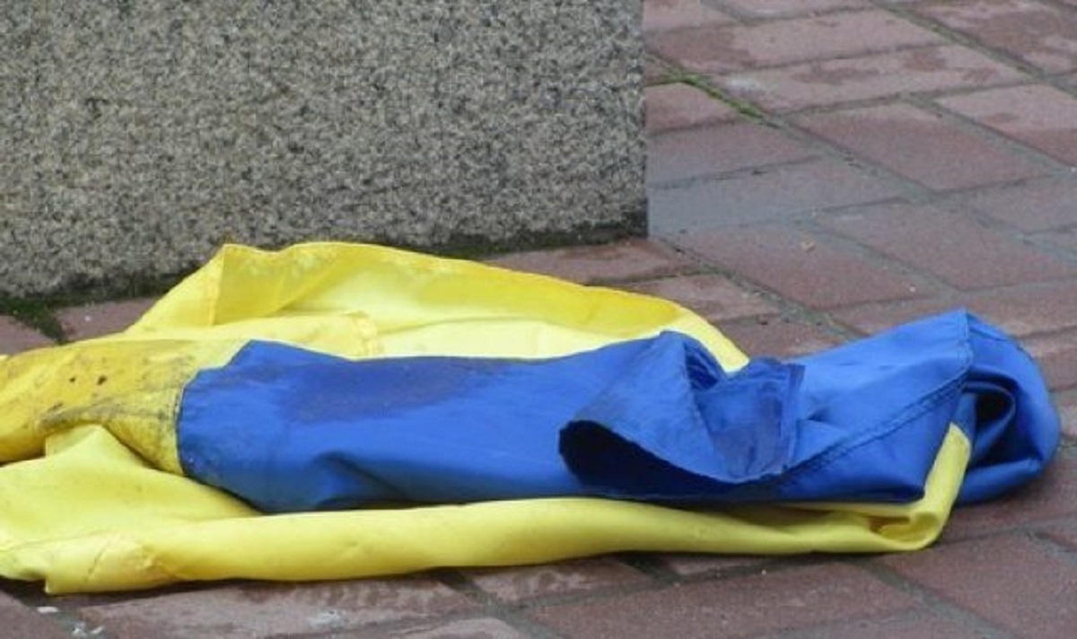 На Житомирщине неизвестный надругался над флагом Украины - фото 1