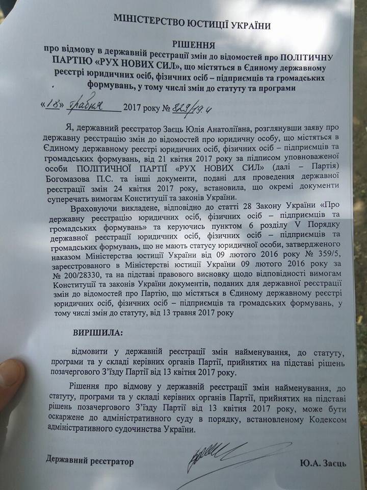 В минюсте зарегистрировали фейковую партию Саакашвили, но отказали настоящей - 47825 В минюсте зарегистрировали фейковую партию Саакашвили, но отказали настоящей - фото 47825