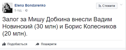 Вторую часть залога за Добкина внес соратник Януковича - 58859 Вторую часть залога за Добкина внес соратник Януковича - фото 58859