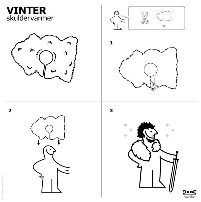 Игра престолов: IKEA выпустила инструкцию, как из ковриков сделать накидки Ночного дозора - 66586 Игра престолов: IKEA выпустила инструкцию, как из ковриков сделать накидки Ночного дозора - фото 66586
