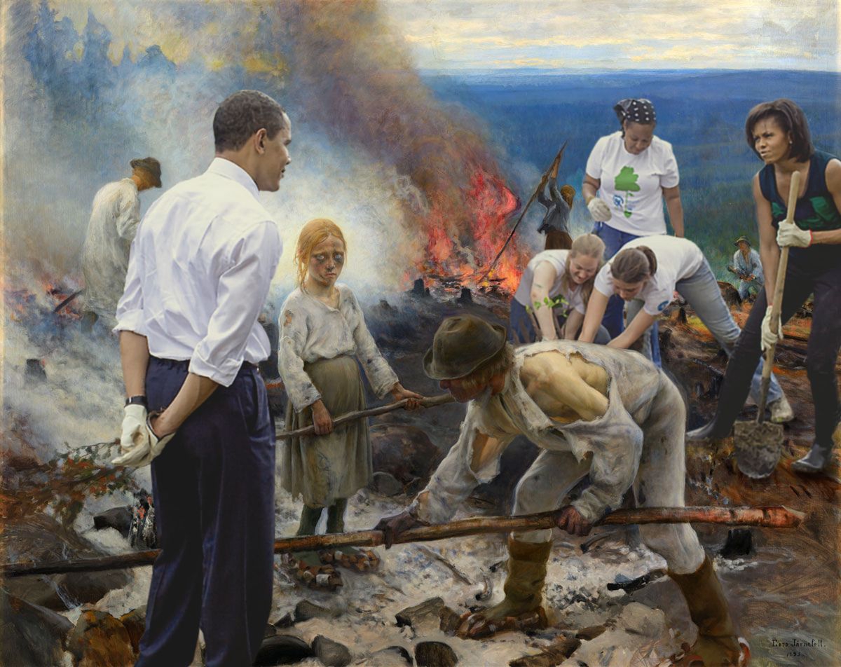 Ээро Ярнефельт, Сжигание хвороста, 1893 г. - 74999 Ээро Ярнефельт, Сжигание хвороста, 1893 г. - фото 74999