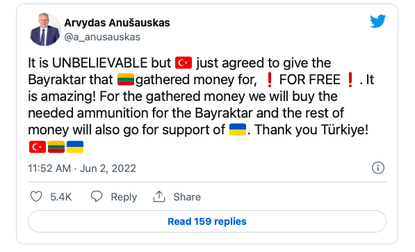 Литва домовилась з Туреччиною про купівлю Bayraktar для України й отримає його безкоштовно - фото 211199