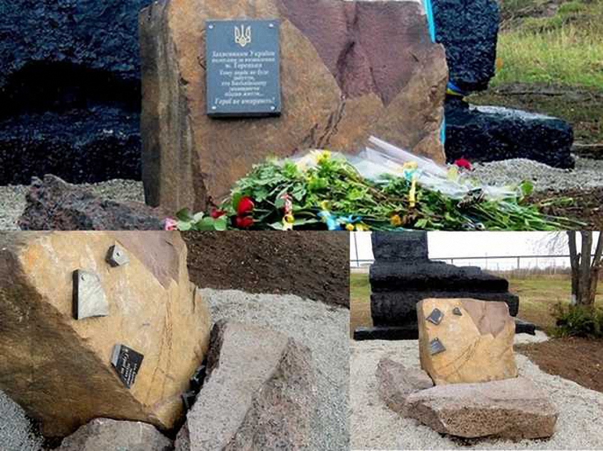 Вандалы разрушили памятник погибшим освободителям Торецка - фото 1