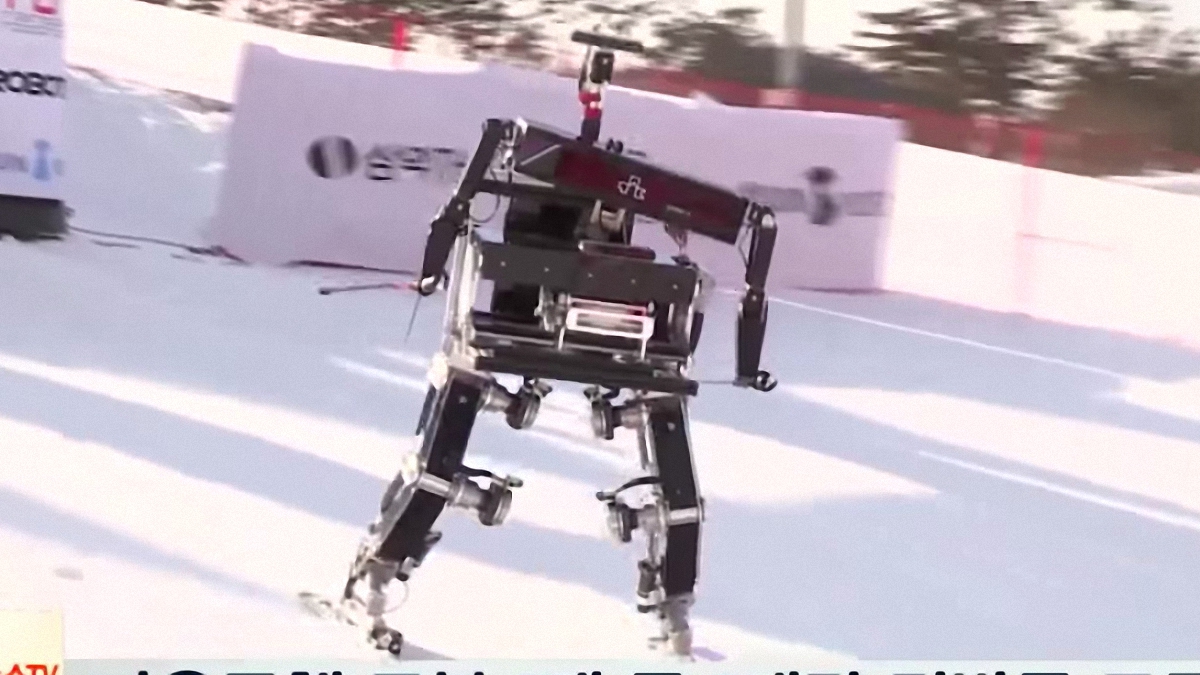 Роботы-лыжники соревновались в Южной Корее - фото 1