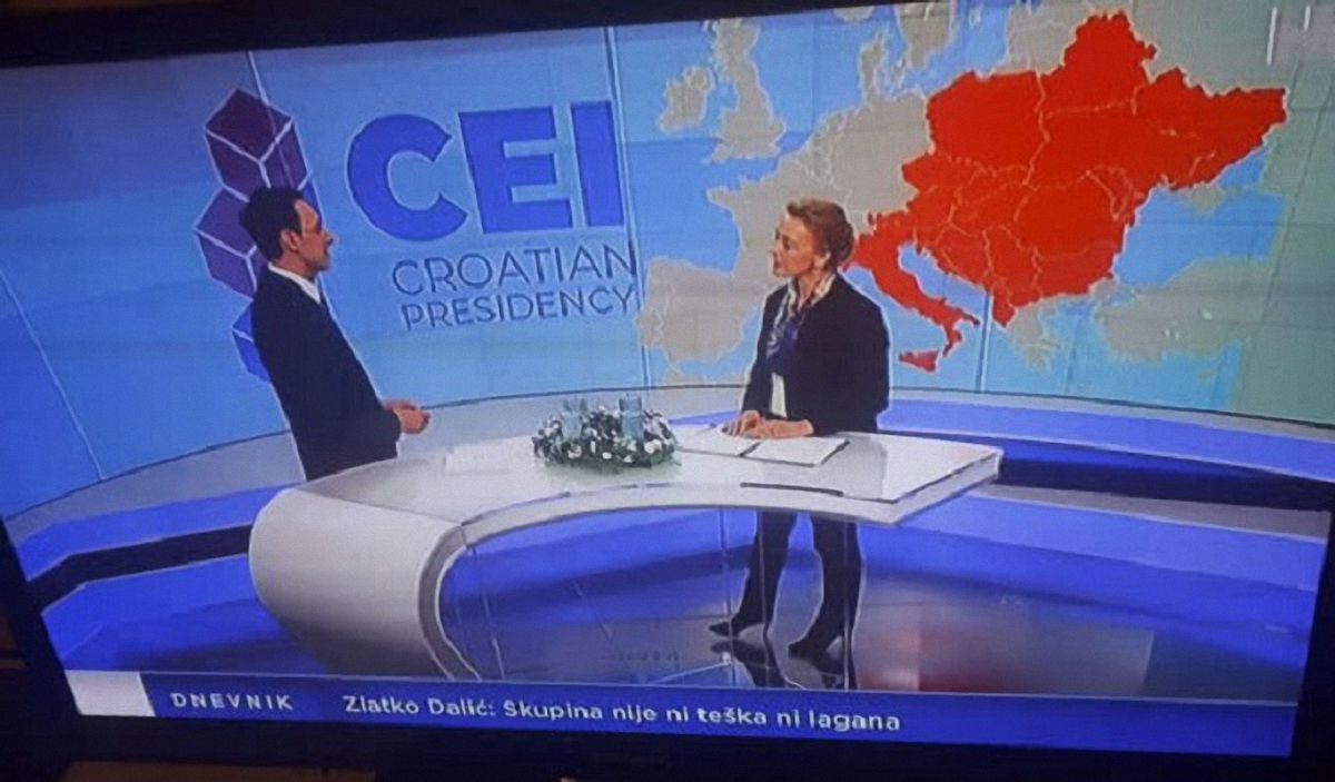В Хорватии в эфире телеканала показали Украину без Крыма - фото 1