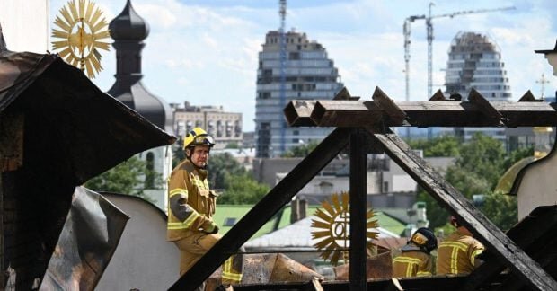 Успенський собор Києво-Печерської лаври після російського обстрілу