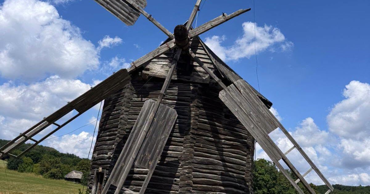 Пошкоджений вітряк у Пирогові