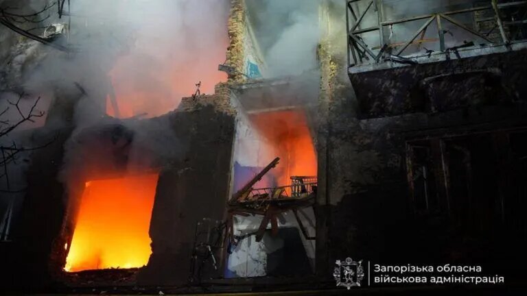 Наслідки обстрілу Запоріжжя